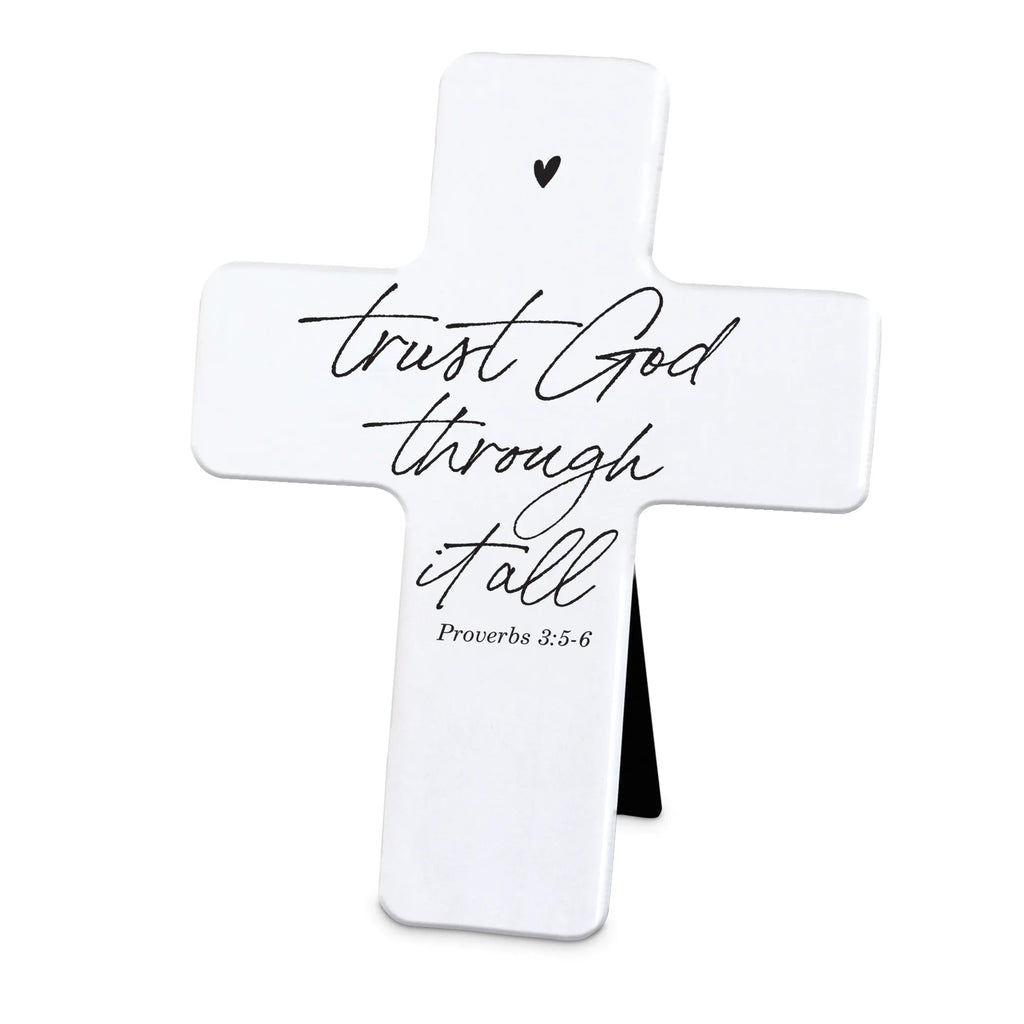 Tabletop Cross Trust God Through It All