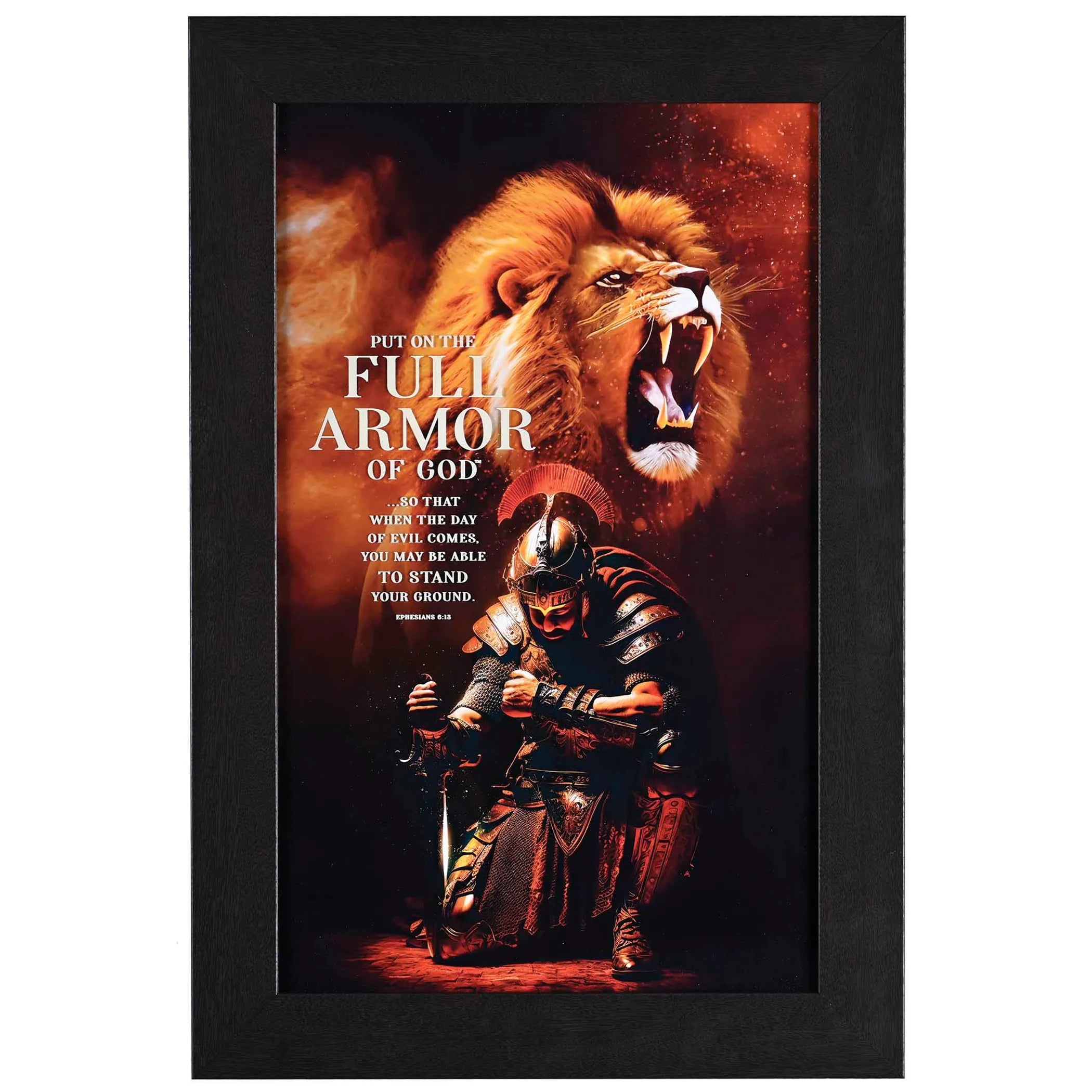 Framed Wall Art Full Armor Of God 13x21