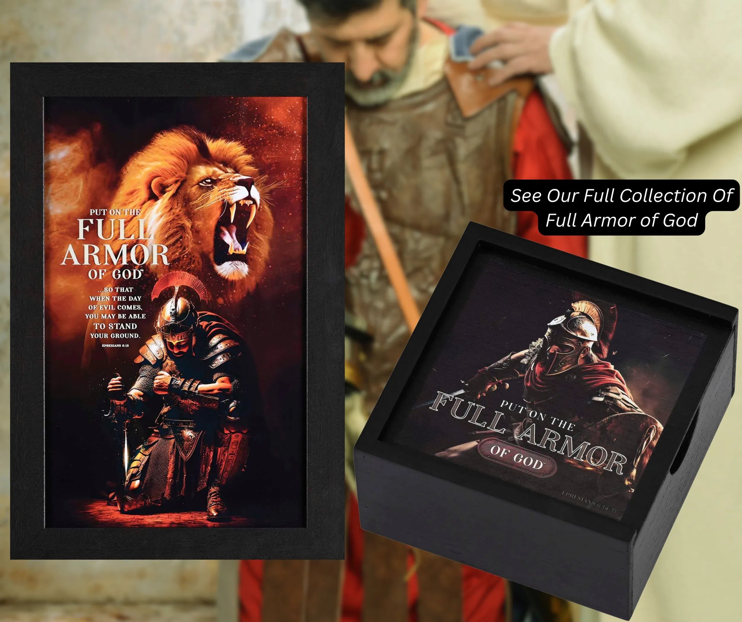 Framed Wall Art Full Armor Of God 13x21
