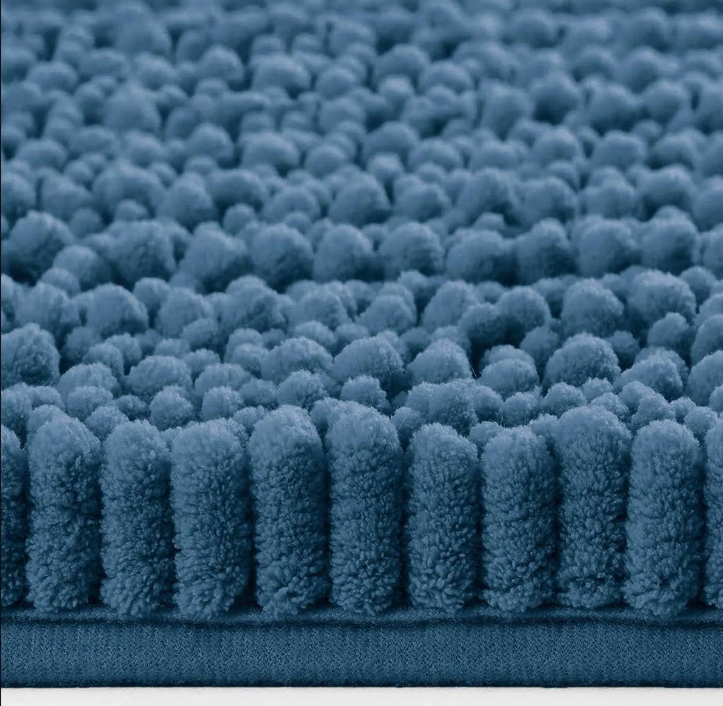2 Piece Soft Cozy Plush Chenille Bath Mat & Contour Bath Rug
