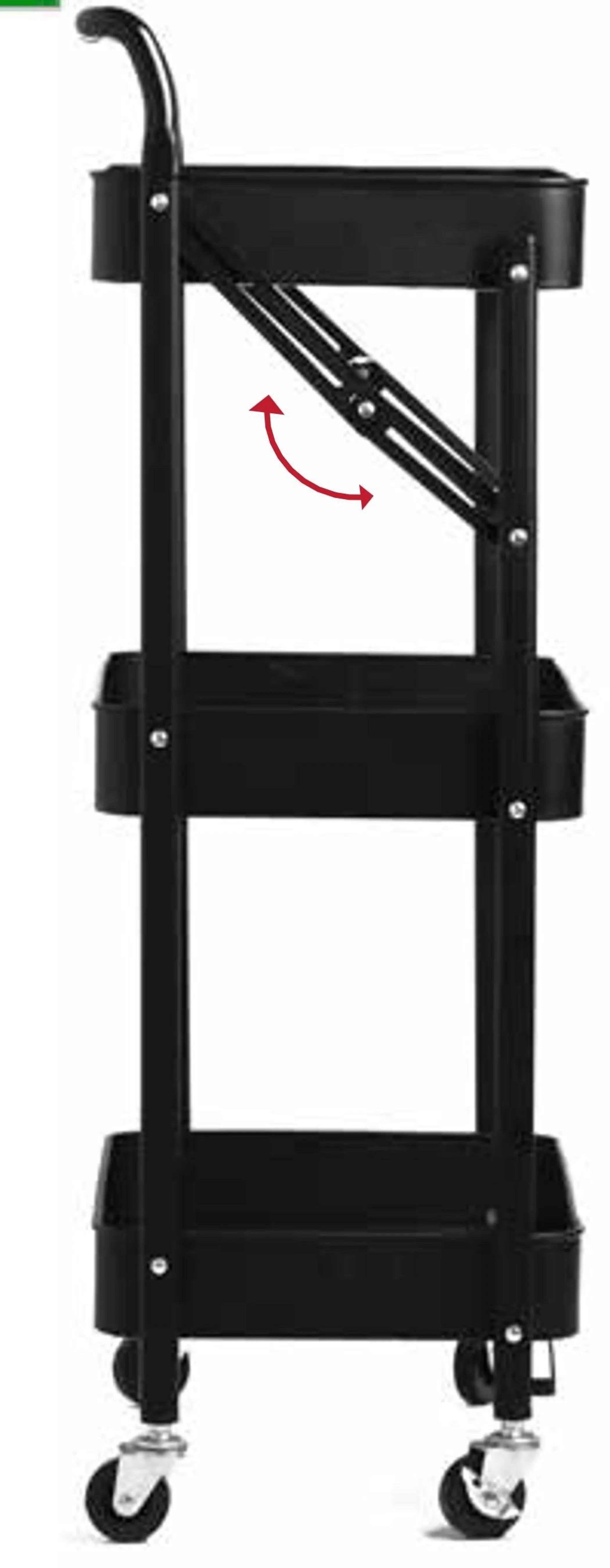 House2Home 3 Tier Foldable Rolling Trolley
