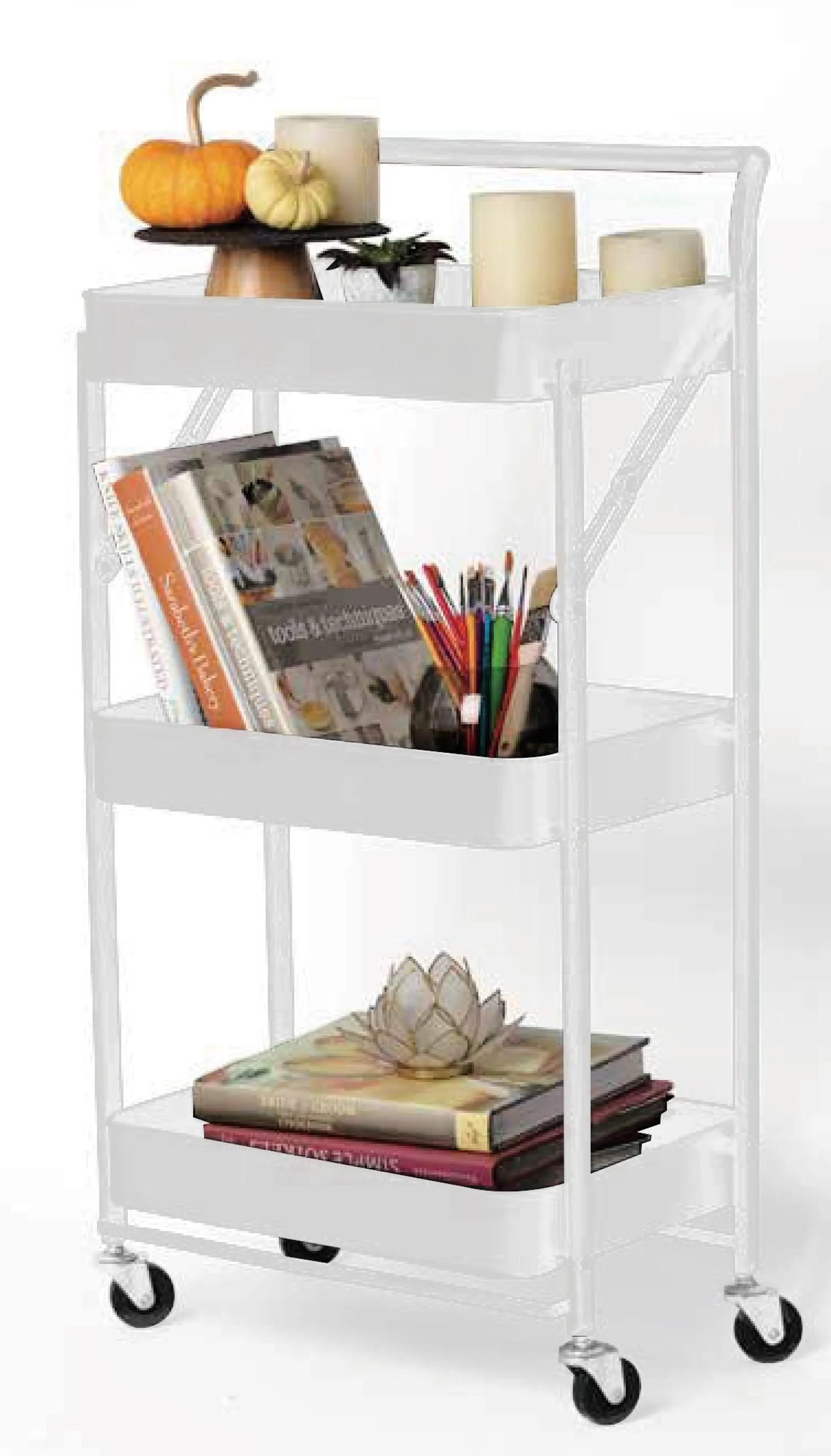 House2Home 3 Tier Foldable Rolling Trolley