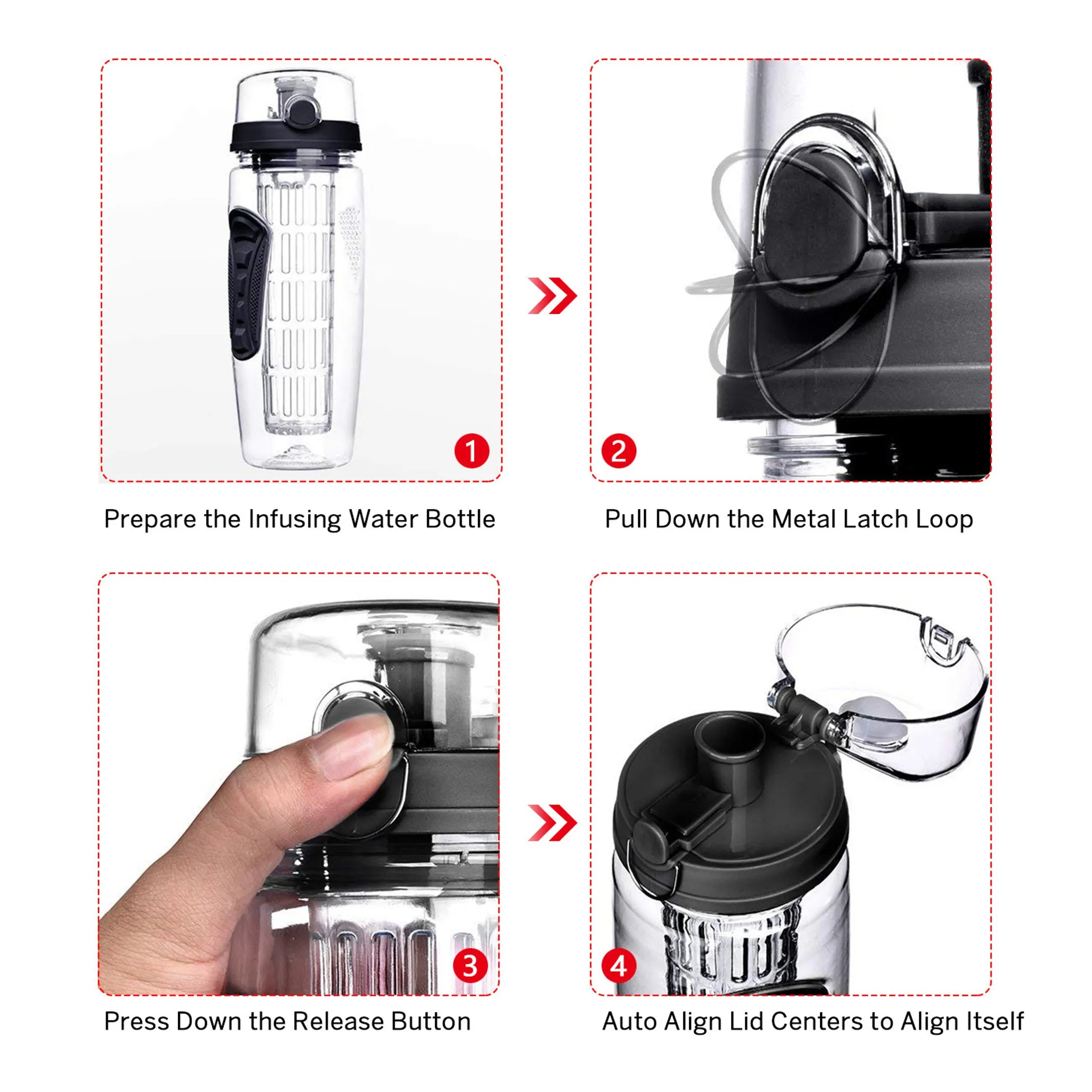 Fruit Infuser Water Bottle 32OZ Juice Shaker Sport