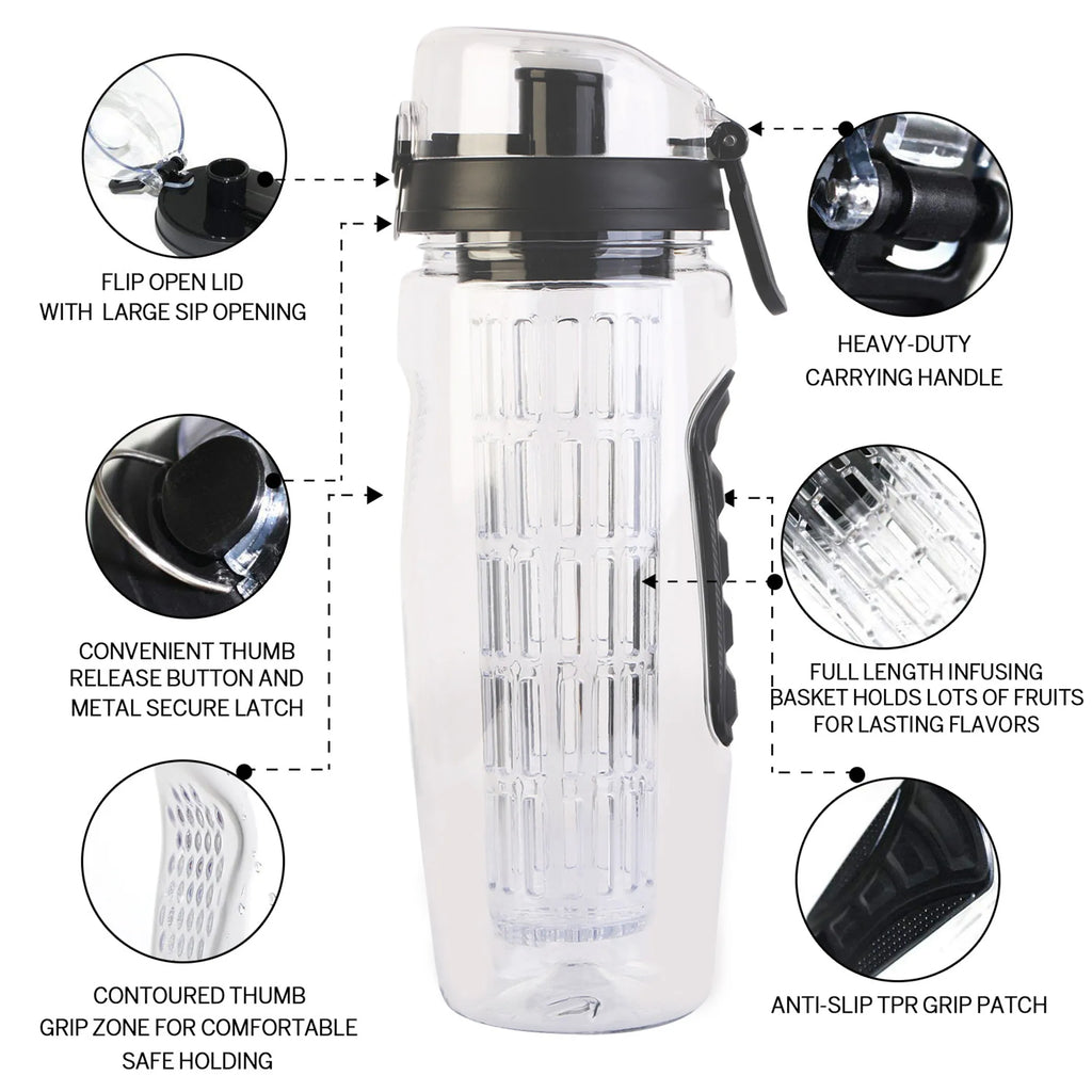Fruit Infuser Water Bottle 32OZ Juice Shaker Sport