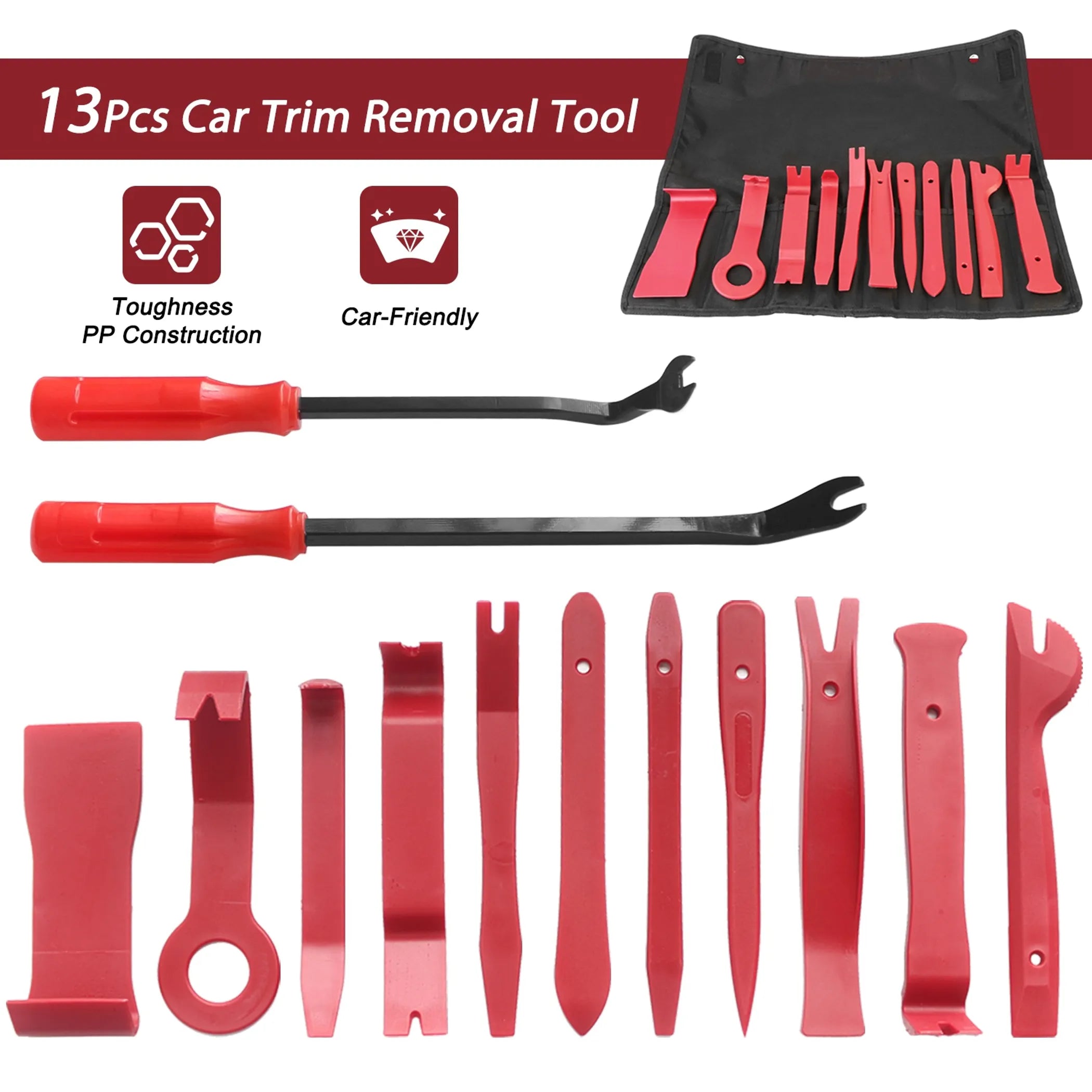 13 Pcs Car Trim Removal Tool Auto Door Panel Clip Dash Plastic Interior
