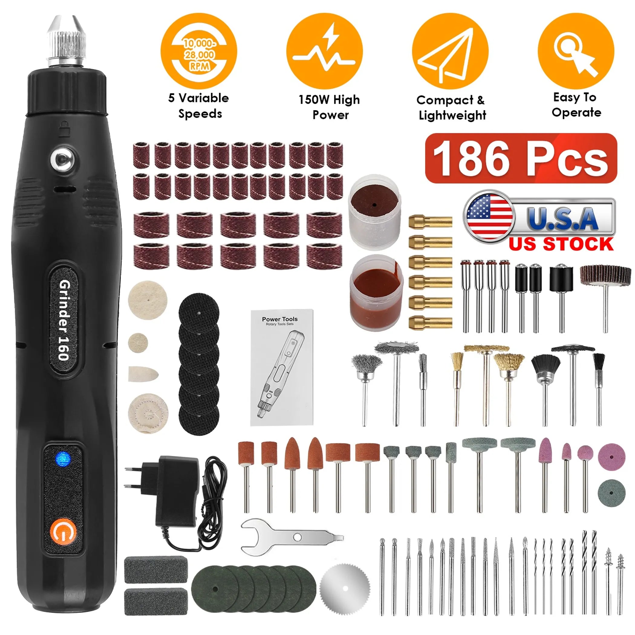 Mini Corded Rotary Power Tool Set