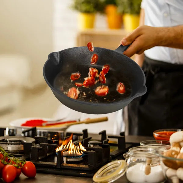 3Pcs Pre-Seasoned Cast Iron Skillet Set 6-8-10in Non-Stick Oven Safe Cookware Heat-Resistant Frying Pan